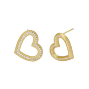 Mabina Orecchini a cuore in argento dorato con zirconi 563933